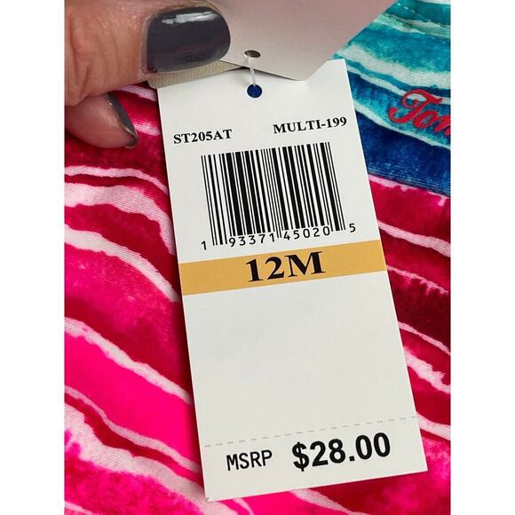 Tommy Bahama Pink Green 1 Piece Swimsuit Baby Girls Size 12M NWT - Picture 6 of 7